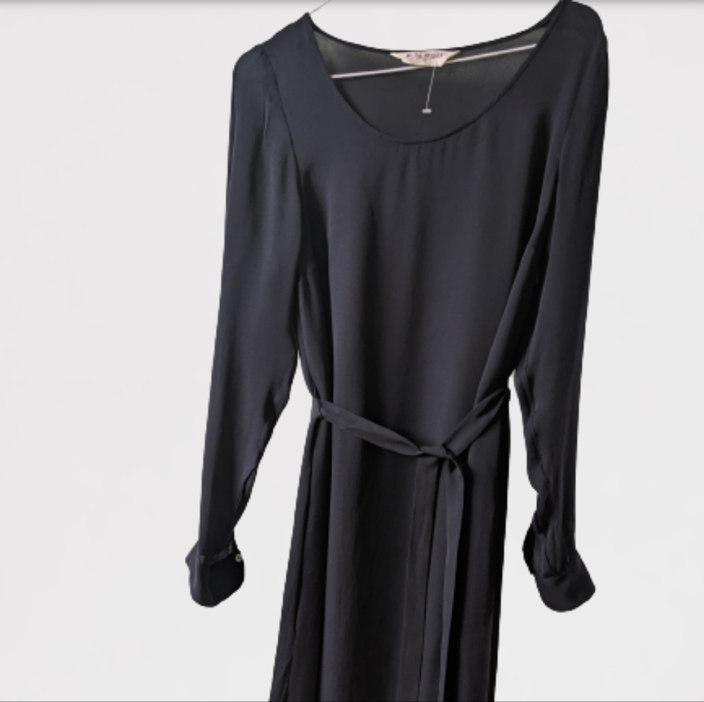 Nicole Bridger "I am Love" black sheer silk dress Size 6. New w/o tags.
